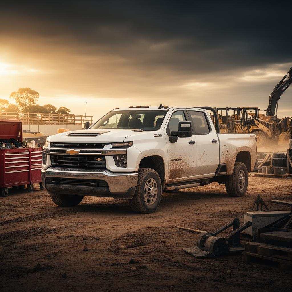 Chevrolet Silverado 2500 HD heavy-duty truck at a worksite